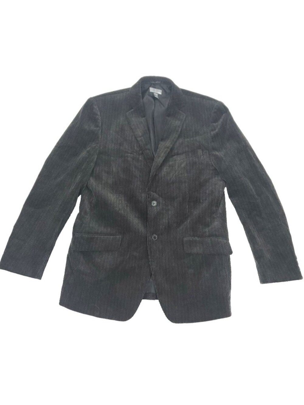 H&M Corduroy Sport Coat Jacket Mens 44R Black Single Breasted Pockets Cotton